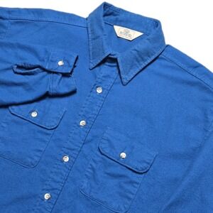 VTG RedHead Chamois Blue Cloth Button Down Flannel Shirt Mens 2XLT Tall USA Made